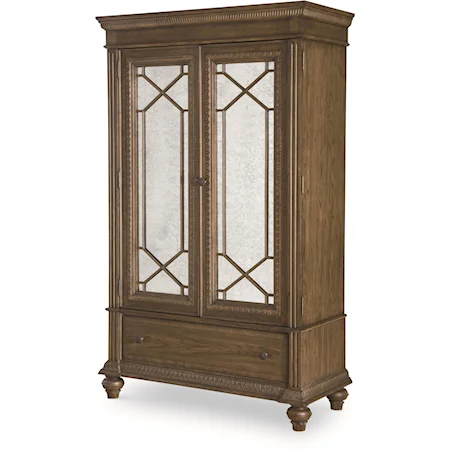 Armoire with Antiqued Mirror Doors